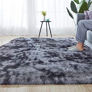 soft indoor modern 3x5 area rugs shaggy fluffy carpets for living room and bedroom nursery rugs abstract home decor rugs for girls kids dark grey