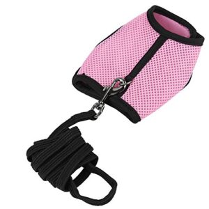 no pull comfort padded vest, soft mesh elastic cotton safe belt durable nylon pig harness leash for rats iguana hamster bearded dragon(pink l)