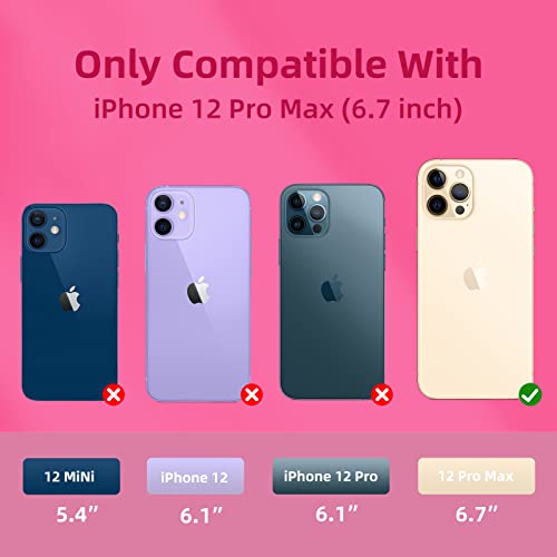 K TOMOTO Compatible with iPhone 12 Pro Max Case, Soft-Touch Liquid Silicone Gel Rubber Full Body Drop Protection Cover with Microfiber Lining, Phone Case for iPhone 12 Pro Max 6.7 Inch, Hot Pink