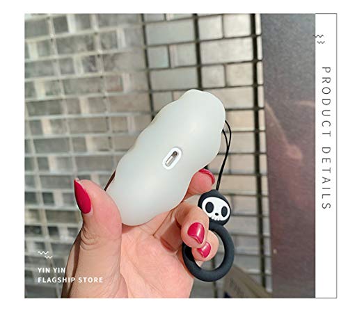 Airpods Pro Case, 3D Cute Cartoon Ghost Compatible with Apple Airpods 3&Pro, Airpods Pro Accessories Shockproof Protective Silicone Cover and Skin for Apple Airpods Pro Charging Case (Luminous Ghost)