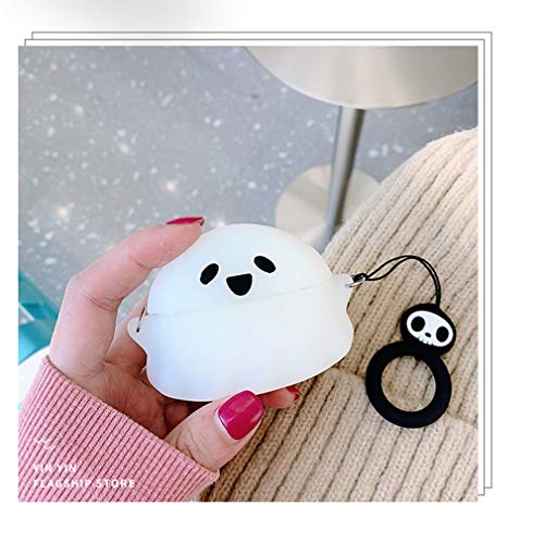 Airpods Pro Case, 3D Cute Cartoon Ghost Compatible with Apple Airpods 3&Pro, Airpods Pro Accessories Shockproof Protective Silicone Cover and Skin for Apple Airpods Pro Charging Case (Luminous Ghost)