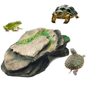 PINVNBY Turtle Basking Platform Habitat Rock Aquariums Terrariums Decoration Terrapin Hideout Cave Tank Accessories Reptiles Climbing Shelf Landing Dock