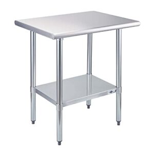 profeeshaw stainless steel prep table nsf commercial work table with undershelf for kitchen restaurant 24×30 inch