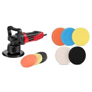 avid power dual action polisher kit bundle with 5pcs buffing pads