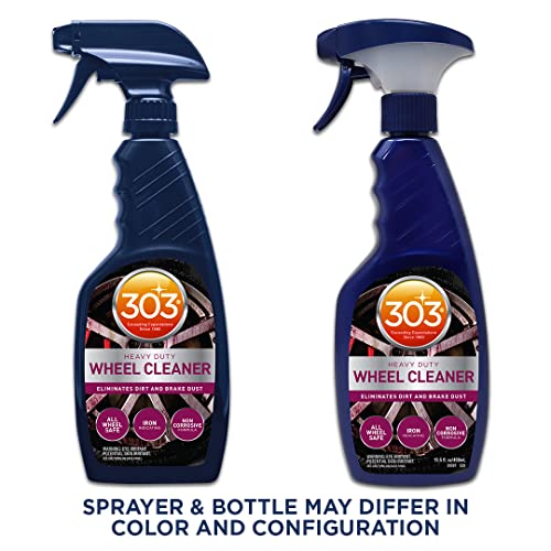 303 Heavy Duty Wheel Cleaner - Eliminates Dirt and Brake Dust - All Wheel Safe - Iron Indicating Formula - Non Corrosive Formula, 15.5 fl. oz. (30597CSR) Packaging May Vary