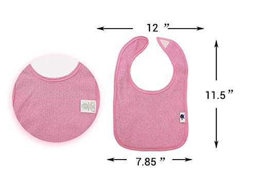 SPINFOX 12 Pack Waterproof Baby Bibs for Girls Terry Drool Bib Cotton Solid Knit Infant Feeding Bibs -Girl