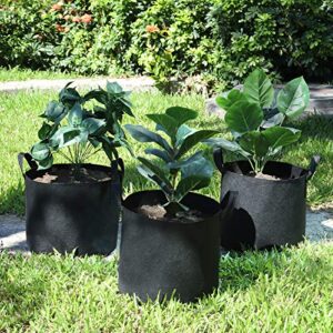 Lyincat 12-Pack 10 Gallon Grow Bags Heavy Duty Thickened Nonwoven Fabric Pots with Durable Handles