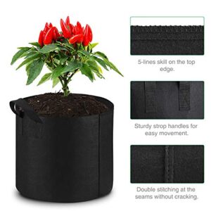 Lyincat 12-Pack 10 Gallon Grow Bags Heavy Duty Thickened Nonwoven Fabric Pots with Durable Handles