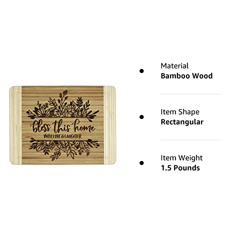 Engraved Cutting Board,New Home Owner Gifts, Housewarming Gifts - Bless This Home, With Love & Laughter