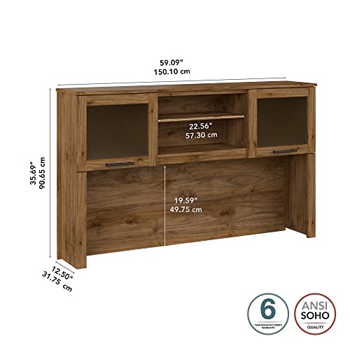 Bush Furniture Somerset 60W Desk Hutch in Fresh Walnut