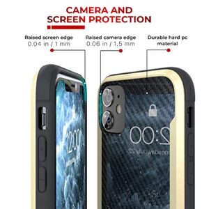 Nicexx Designed for iPhone 12 Case/Designed for iPhone 12 Pro Case with Carbon Fiber Pattern, 12ft. Drop Tested, Wireless Charging Compatible - Gold