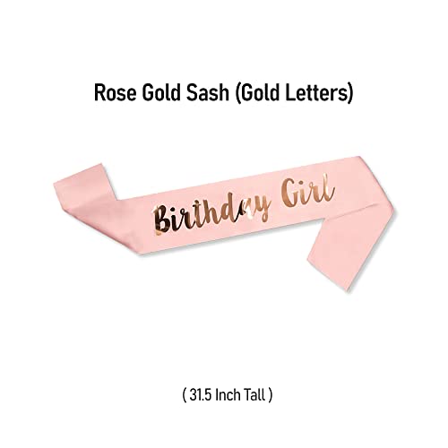 25th Birthday Party Decorations for Her Rose Gold Supplies Big Set with Birthday Banner and 25 BDay Digit Balloons for Women Including Latex and Confetti Balloons