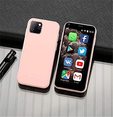 SOYES XS11 3G Mini Smartphone 2.5Inch WiFi GPS China Mobile 1GB RAM 8GB ROM Quad Core Android Cell Phones 3D Glass Slim Body HD Camera Dual Sim Google Play Cute Smartphone (Pink)