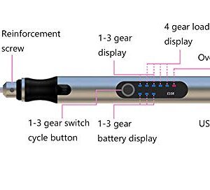 Rechargeable cordless Electric Micro Engraver Pen Mini DIY Engraving Tool Kit for Metal Glass Ceramic Plastic Wood Jewelry with 30 Bits and 16 Stencils and 1 Scriber Pen (silver)