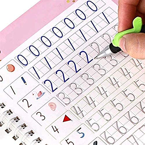 English Calligraphy Copybook Reusable Writing Magic Book Cursive Handwriting Set (4 Copybooks with pen)