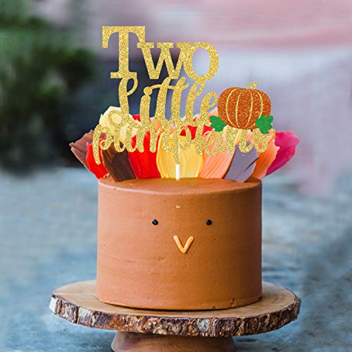 Two Little Pumpkins Cake Topper,Twins Birthday Cake Decor,Fall Twins Baby Shower,Baby Boys / Girls Little pumpkin Party Decorations