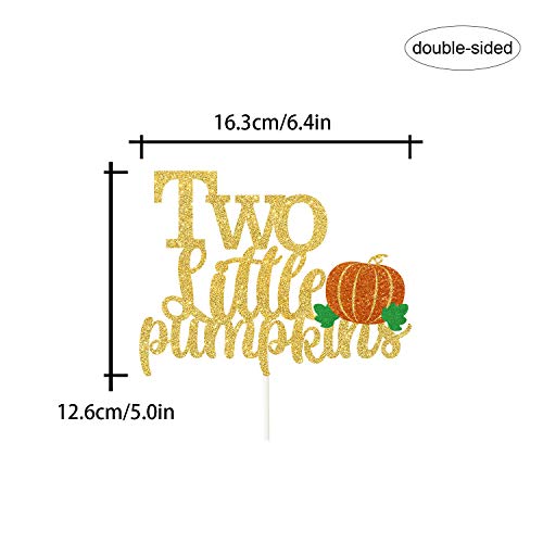 Two Little Pumpkins Cake Topper,Twins Birthday Cake Decor,Fall Twins Baby Shower,Baby Boys / Girls Little pumpkin Party Decorations