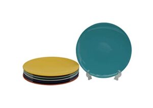 lok-osemile 6" appetizer plate set of 6 - melamine dinnerware - platter, dish, serving, collection-multicolor