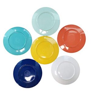 LOK-OSEMILE 6" Appetizer Plate Set of 6 - Melamine Dinnerware - Platter, Dish, Serving, Collection-Multicolor