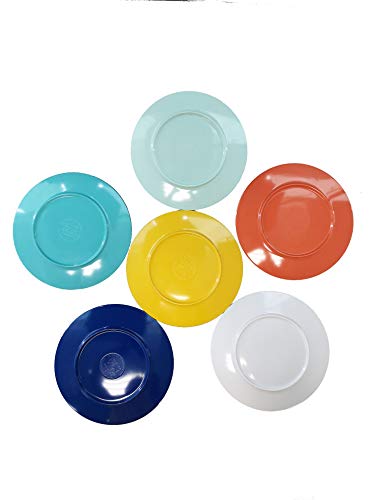 LOK-OSEMILE 6" Appetizer Plate Set of 6 - Melamine Dinnerware - Platter, Dish, Serving, Collection-Multicolor