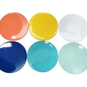 LOK-OSEMILE 6" Appetizer Plate Set of 6 - Melamine Dinnerware - Platter, Dish, Serving, Collection-Multicolor