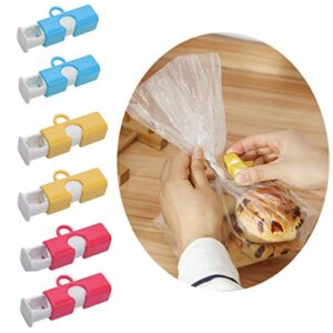 EIKS 6pcs Bag Clips Snap Twist Tie Replacement for Food Fruit Bread Bag Cinch Easy Squeeze & Lock