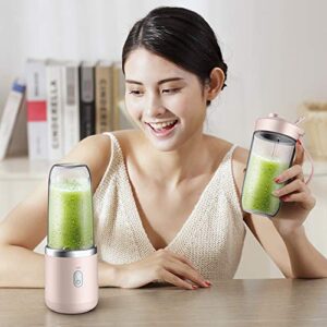 JTJxop Personal Blender for Shakes and Smoothies, Mini Blender, Smoothie Blenders, with 6 Blades, BPA Free 1500mAh USB Rechargeable, Pink