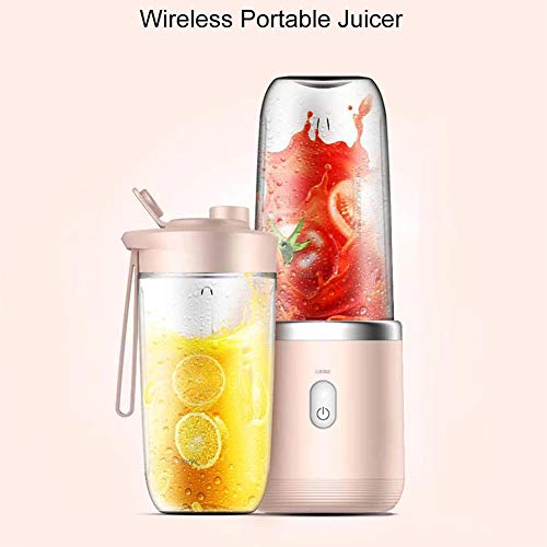 JTJxop Personal Blender for Shakes and Smoothies, Mini Blender, Smoothie Blenders, with 6 Blades, BPA Free 1500mAh USB Rechargeable, Pink