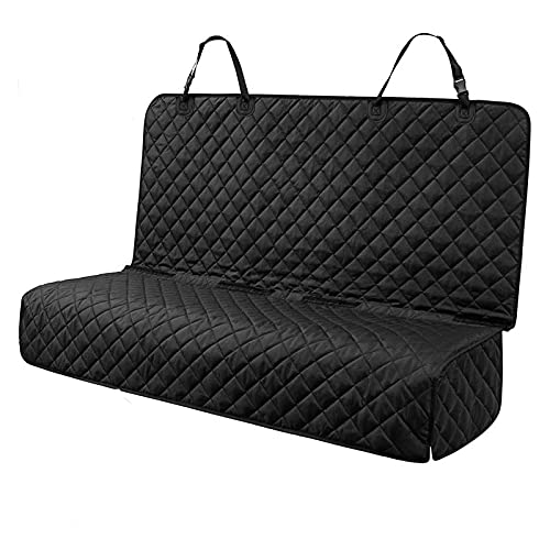 PETICON Dog Car Seat Covers for Back Seat, Waterproof Scratchproof Pet Bench Seat Covers for Cars, Trucks, SUVs, Nonslip Durable Back Seat Cover for Dogs, Washable Backseat Protection, Black