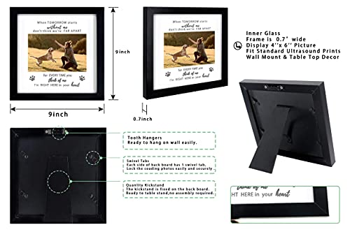 KCRasan Dog Memorial Picture Frame - Pet Memorial Picture Frame for Pet Loss of Gift - Dog Remembrance Frame Dog or Cat with Sympathy Pet Tribute Keepsake(9x9 memorial frame)