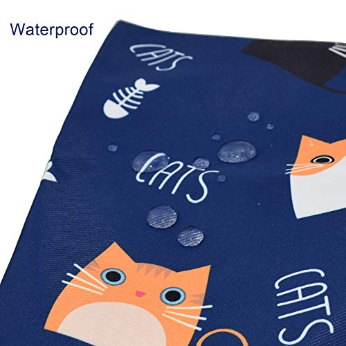 Enyuwlcm Mini Lunch Tote Pouch Reusable Small Cute Lunch Bag with Drawstring Suitable for Girls Women Cat Blue