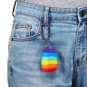 AirPods Pro Case, Rainbow AirPods Pro Case Cover Fashion Stylish Silicone Protective Skin Cover with Keychain for Girls Teens Kids Women Compatible AirPods Pro(2019) (Rainbow-A)