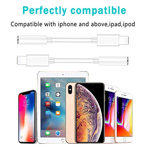 3.5 mm Headphone Jack Adapter for iPhone Lightning to Earphones Adapter Aux Cable, MFi Certified Aux Connector Accessories for iPhone 13/ 12 11/11 Pro/XR/XS Max/X/8/7