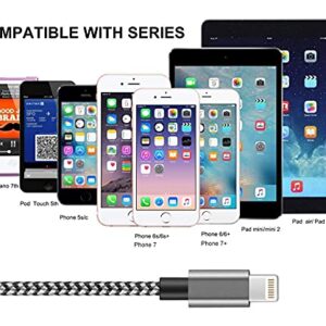 Short iPhone Charger Cable 4Pack,1FT Lightning to USB Braided Data Sync Fast Charger Cord Compatible with iPhone 12 Pro Max/12/11/11 Pro Max X XS Max 8 7 6S Plus Pad 2 3 4 Mini, Pad Pro Air(Black)