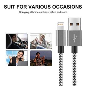 Short iPhone Charger Cable 4Pack,1FT Lightning to USB Braided Data Sync Fast Charger Cord Compatible with iPhone 12 Pro Max/12/11/11 Pro Max X XS Max 8 7 6S Plus Pad 2 3 4 Mini, Pad Pro Air(Black)