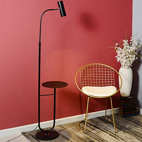 Floor Lamp LED Floor Lamp Modern Designer Creative Wrought Iron Floor Light Dimmable Marble Base Floor Lamps for Bedroom Living Room Standing Light (Color : Black-1, Size : Push button switch)