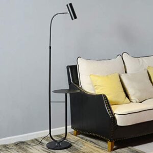 Floor Lamp LED Floor Lamp Modern Designer Creative Wrought Iron Floor Light Dimmable Marble Base Floor Lamps for Bedroom Living Room Standing Light (Color : Black-1, Size : Push button switch)