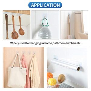 Premium Adhesive Hooks Kitchen Wall Hooks,Heavy Duty 13lb(Max) Wall Hooks, Transparent Reusable Seamless Hooks with Stainless Hooks Reusable Utility Towel Bath Ceiling Office Window Hooks,10 Pack