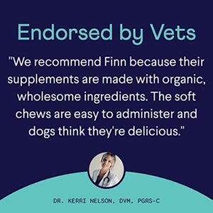 Finn Calming Aid for Dogs - Natural Calming Chews with Melatonin to Help Stress, Separation & Sleep - Vet Recommended & NASC Certified - 90 Chews