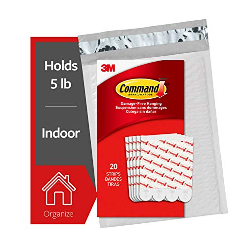 Command Utility Hooks Mega Pack, Medium, White, 20-Hooks (17001-MPES), Organize and Decorate Your Dorm & Large Replacement Strips for Indoor Hooks, 20 Strips