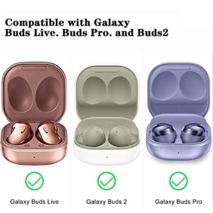 Winproo One-Piece Armor Cover Compatible Galaxy Buds 2 / Pro 2021 Galaxy Buds Live 2020 Case, Silicone Shock Resistant Samsung Earbuds Full Body Protective Case with Zipper Box and Keychain