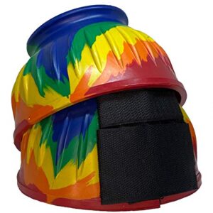 VS Virginia Saddlery Rainbow Bell Boots with Double Velcro Closure - Large (Large)