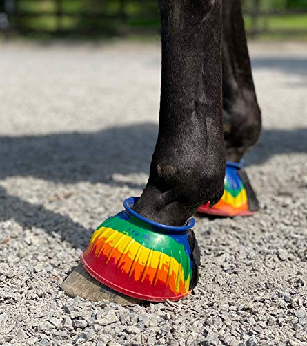 VS Virginia Saddlery Rainbow Bell Boots with Double Velcro Closure - Large (Large)