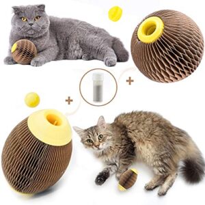 AREIIA 2 PCS Catnip Ball Toys for Cats Catnip Refillable Football Scratcher Balls Kitty's Faithful Playmate Reduce Obesity and Loneliness CSB16BR