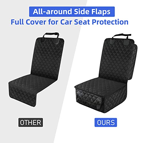 PETICON Waterproof Front Seat Car Cover 2 Pack, Full Protection Dog Car Seat Cover with Side Flaps, Nonslip Scratchproof Front Seat Cover Fits for Cars, Trucks, SUVs, Jeep