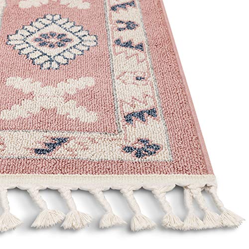 Well Woven Loop-De-Loop Kaya Southwestern Tribal Medallion Blush Kilim-Style 5'3" x 7'3" Area Rug