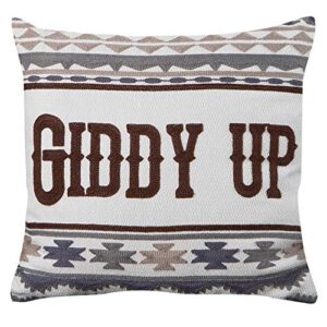 rod's diamond arrow southwest giddy up embroidered cowboy pillow