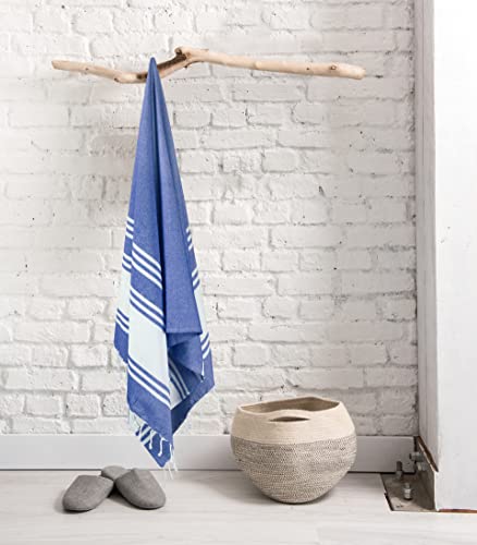 Goroly Home 2 Pack Cotton Beach Towel, Turkish Beach Towel, Gym Towels, Turkish Peshtemal Towels, Pestemal Towels, Thin Camping Bath, Pool Blanket, Fouta Towels 100% Cotton- 36x71 Inch - Royal Blue