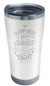 tervis harry potter happiness quote engraved triple walled insulated tumbler travel cup keeps drinks cold & hot, 20oz legacy, glacier white