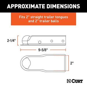 CURT 25470 QuickPin No-Latch Trailer Coupler for 2-Inch Hitch Ball, 2-in Channel, 3,500 lbs